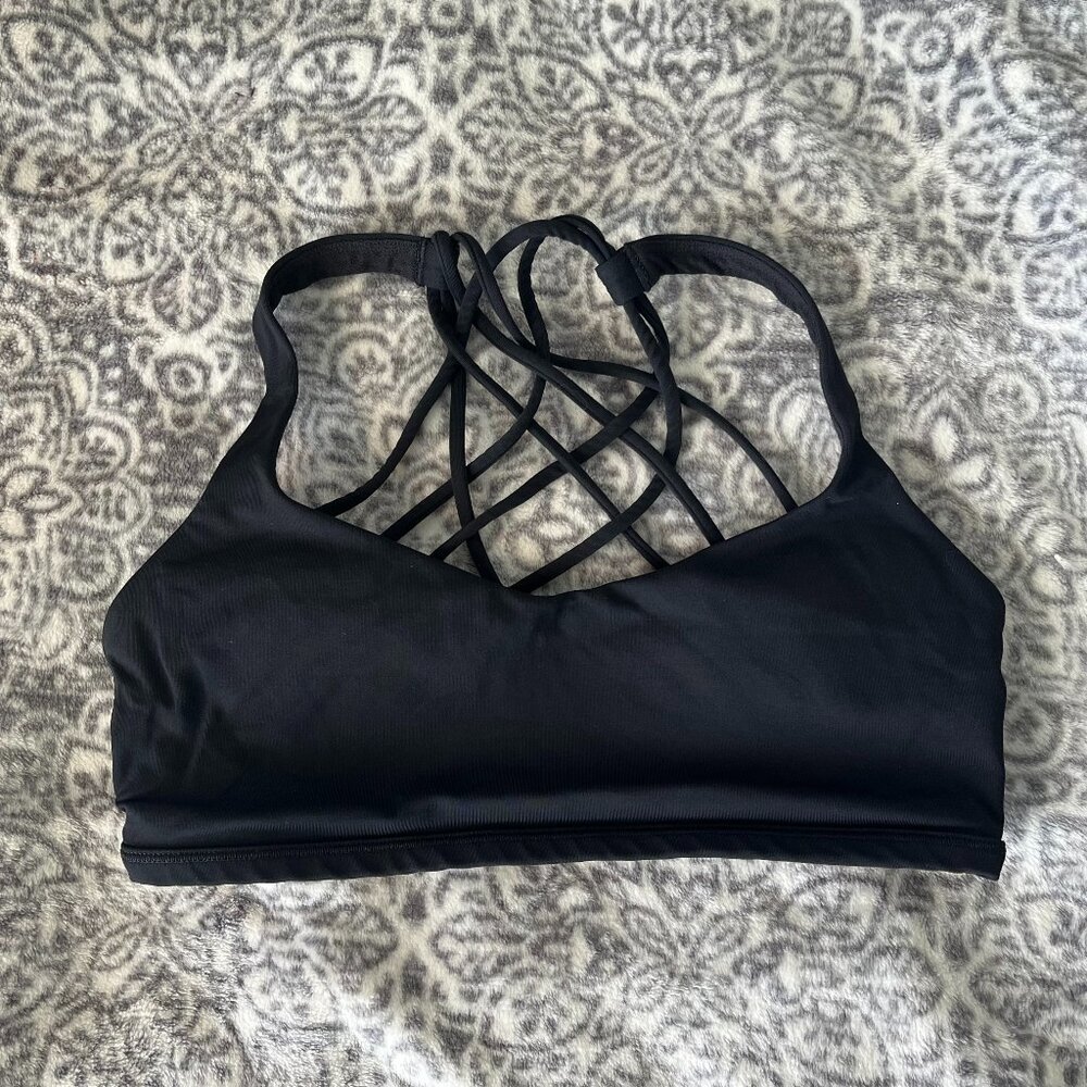 Lulu Lemon Strappy Bra, Black, Size 6